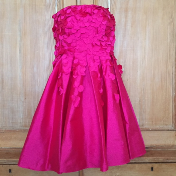Stunning Fuchsia CK Petal Appliqué Dress - Picture 2 of 8